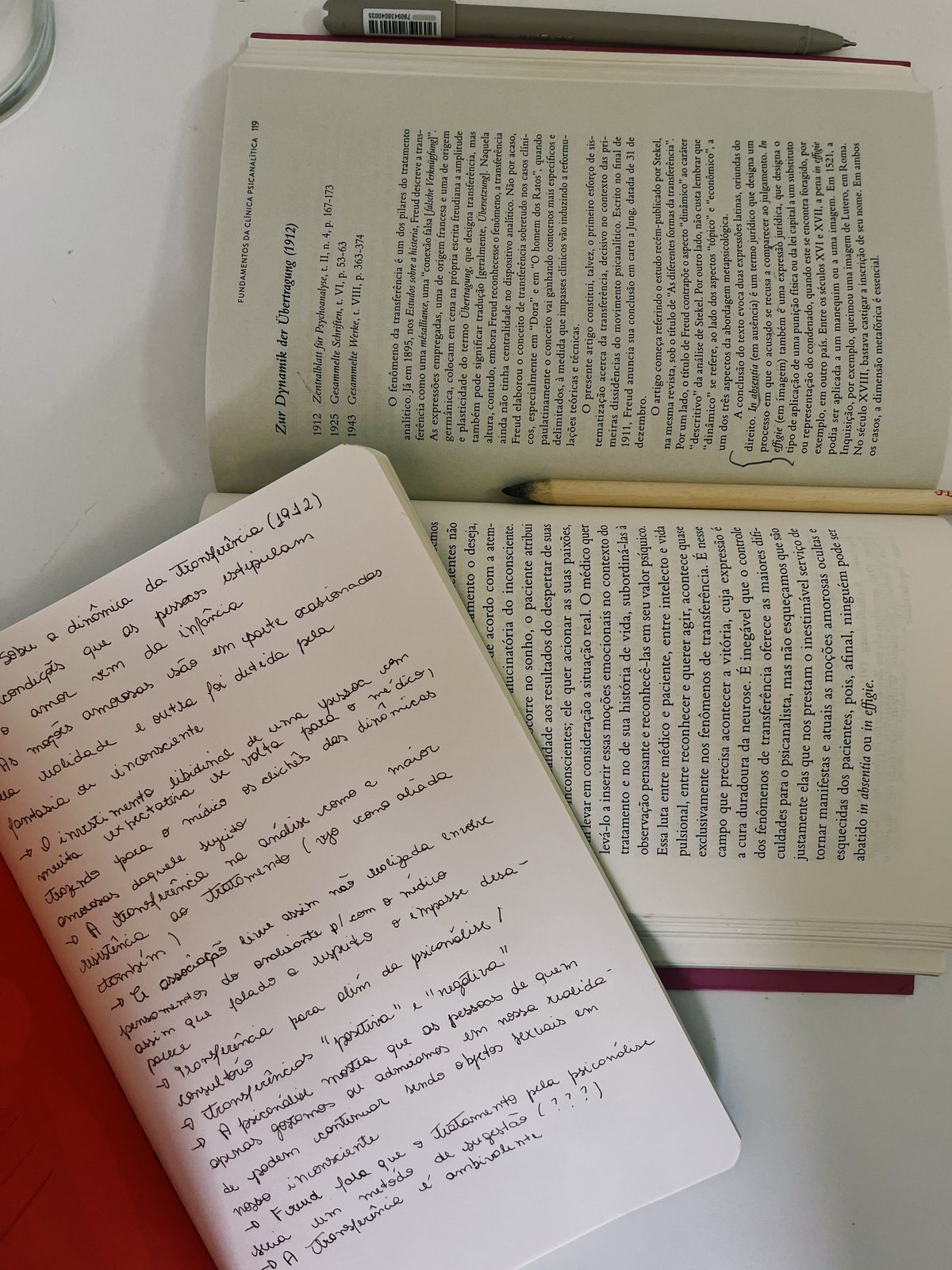 Caderno com anotações manuscritas